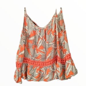 Pineapple lace style crop tank top